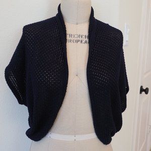 Vince Camuto, navy blue, crochet knit, shrug, size S
